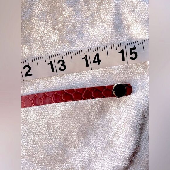 Leather Pearl Choker l Red or Black l Vntg/New - Picture 5 of 8